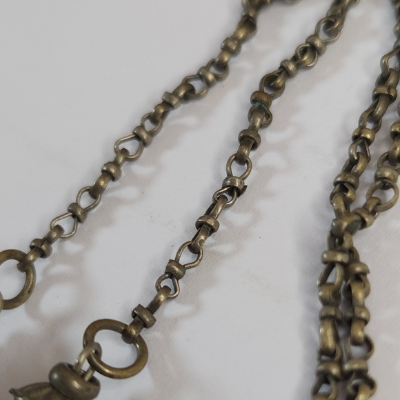 Vintage Yemeni Coral & Black Onyx Stone Beaded Tiger Eye Teardrop Stone Necklace - Picture 13 of 16